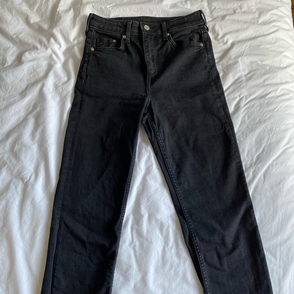 Straight Dark Wash Ankle Jeans